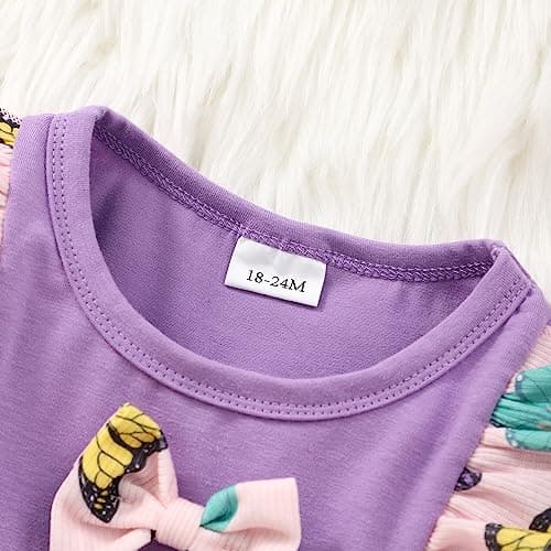 Retsugo Girls' Long Sleeve A-line Print Dress with Bowknot