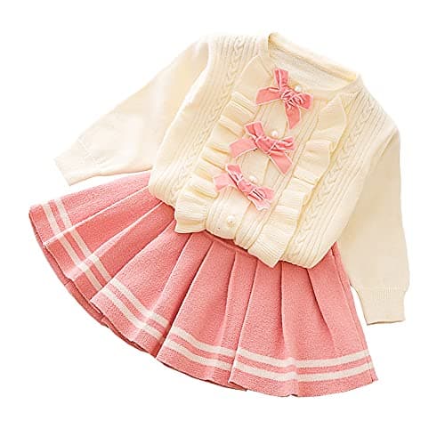 Toddler Girls Knitted Sweater and Skirt Set