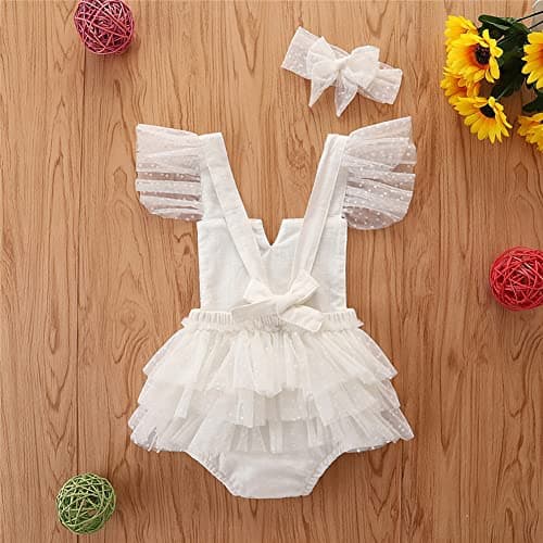 Baby Girls Lace Romper Dress - 1st Birthday Outfit