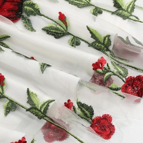 IMEKIS Women's Vintage Rose Embroidered Floral Swing Cocktail Dress
