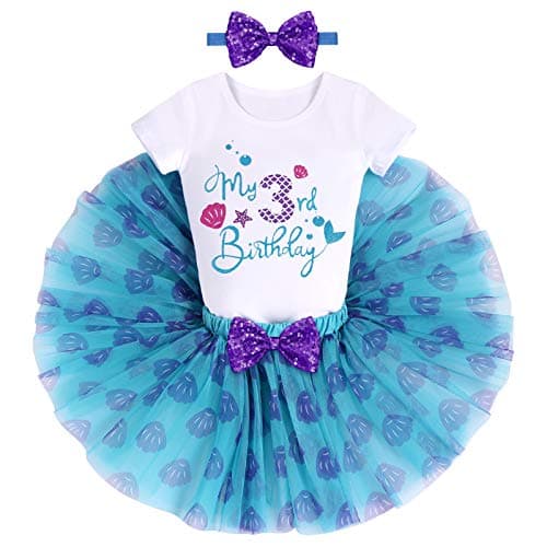 Baby Girls Mermaid 1st Birthday Outfit Set
