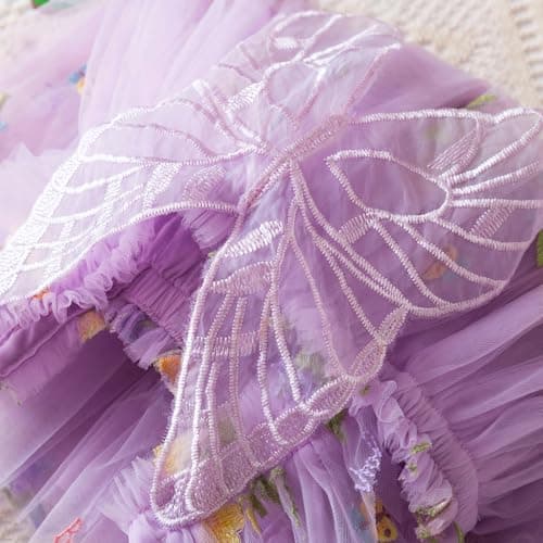NNJXD Casual Flower Embroidered Tulle Dress for Baby GirlsToddler