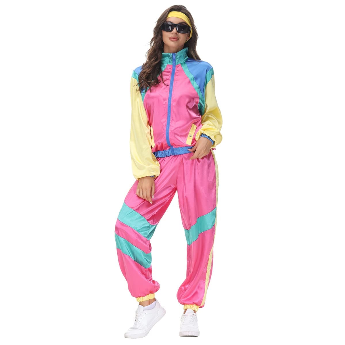 80s Retro Hip Hop Windbreaker Tracksuit for Women Men