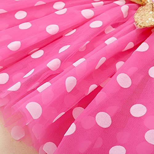 Baby Girl 1st 2nd 3rd Birthday Mouse Dress Polka Dots Tutu Skirt Cake Smash Long Sleeve Clothes - IMEKIS