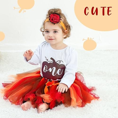 Baby Girl 1st Birthday Pumpkin Outfit