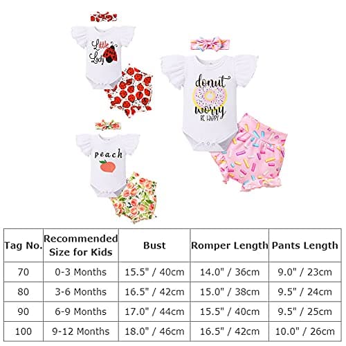 Newborn Baby Girls Ruffle Romper Set