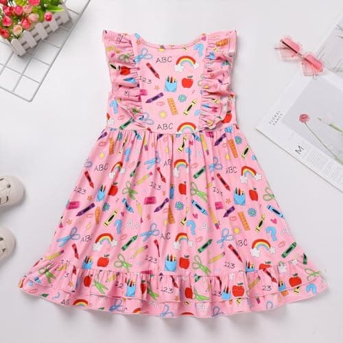 Back to School Dress for Toddler Girls 3-8T