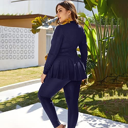 IMEKIS Plus Size Modest Muslim Burkini Bathing Suit