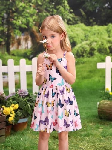 NUBEEHOHO Toddler Dinosaur Backless Sundress for Birthday Beach