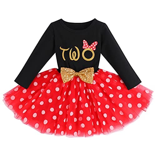 IMEKIS Baby Girl 1st 2nd 3rd Birthday Tutu Dress with Polka Dots