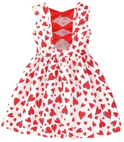 Popshion Girls' Leopard Print Sleeveless Sundress with Back Bowknot