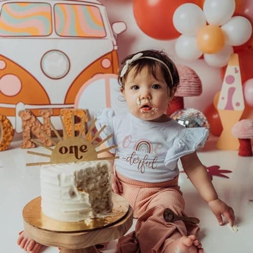 Onederful Baby Girl 1st Birthday Bell Bottom Romper Set Summer Clothes