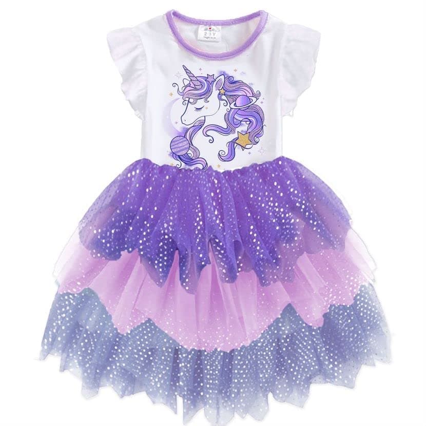 VIKITA Girls' Knee-Length Summer Tutu Dress