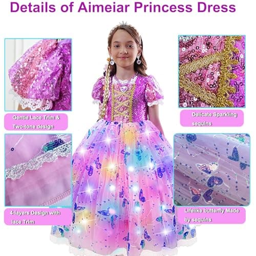 Snow Princess Ice Costume for Toddler Kids with Accessories