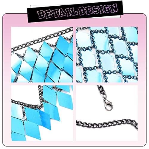 REETAN Women Sparkly Bikini Body Chain Skirt Rave Accessory
