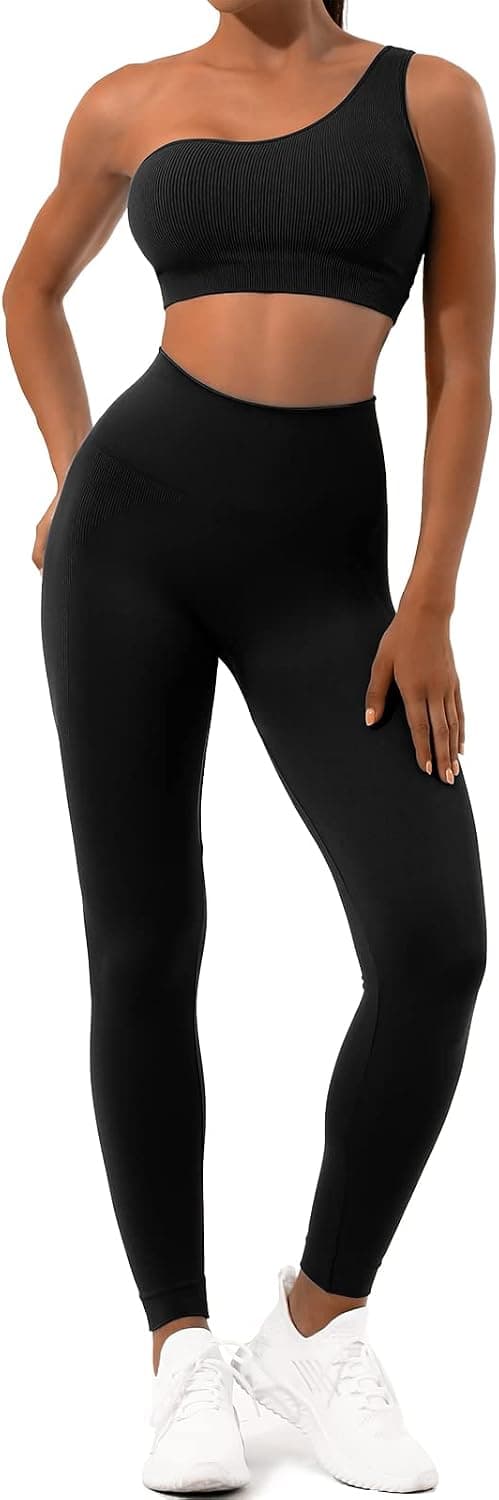 Women's 2 Pieces Workout Sets - Yoga Outfits Sport Bra Tummy Control Legging Home Exercise Yoga Running Tracksuits