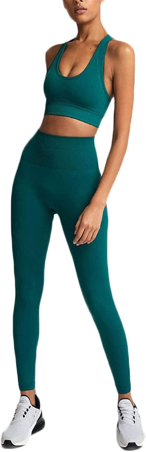 Workout Sets for Women Active 2 Piece Seamless Matching High Waist Yoga Set Gym Outfits