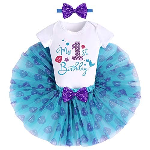 Baby Girls Mermaid 1st Birthday Outfit Set