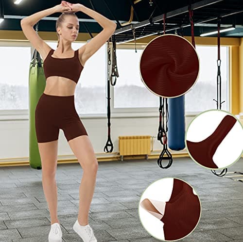 Niyokki Women's Seamless Crop Tops & Leggings Workout Set