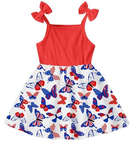 Idgreatim 2-7T Toddler Girls Cute Summer Bowknot Sundress