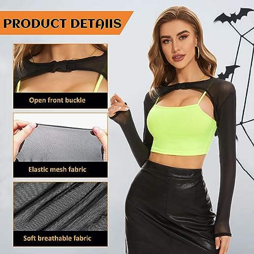 Zando Halloween Mesh Crop Top for Women