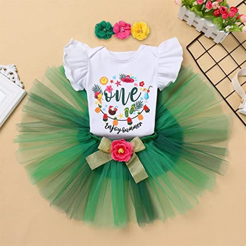 IMEKIS Pineapple 1st Birthday Outfit: Baby Flamingo Luau Tutu Hula Skirts