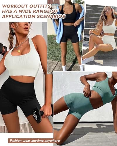 AURUZA Seamless High Waist Leggings & Sports Bra Gym Set