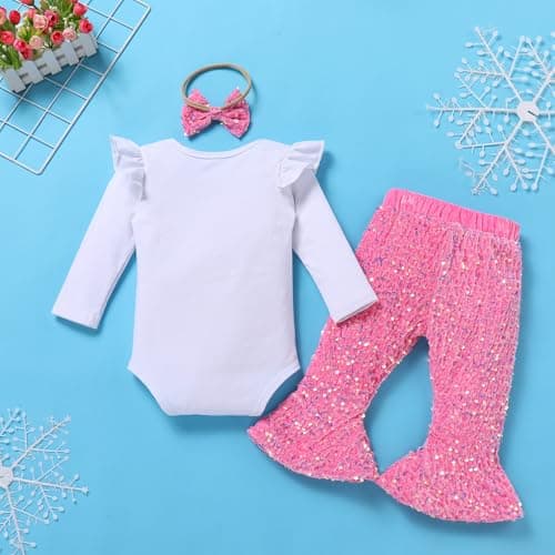 IMEKIS Baby Girl Winter Snowflake 1st Birthday Outfit & Booties