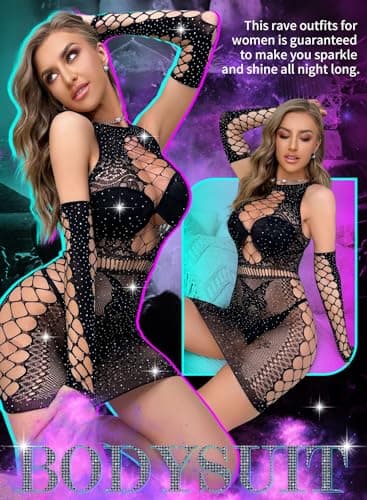 Ela Lust Plus Size Sparkly Rhinestone Rave Dancewear Jumpsuit