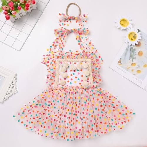 Toddler Baby 1st Birthday Confetti Daisy Romper with Headband