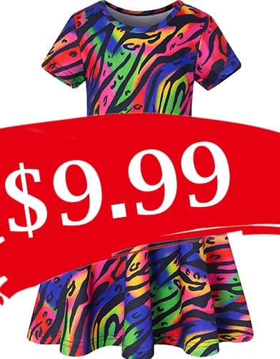 RAISEVERN Toddler Girls Short Sleeve Casual Midi Sundress 4-9T
