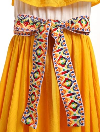 IMEKIS Toddler Girl Mexican Embroidered Floral Dress Ethnic Wear 4-10T