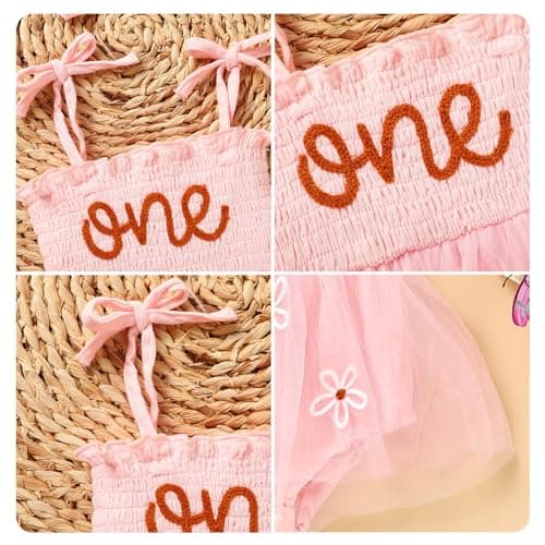 Baby Girl 1st Birthday Tulle Romper Cake Smash Outfits