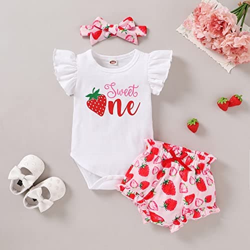 Bumble Bee Printed Romper Shorts for 1st Birthday Girls