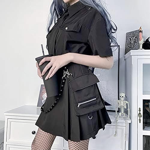 IDEALSANXUN Women's High Waist Gothic Plaid Mini Skirts