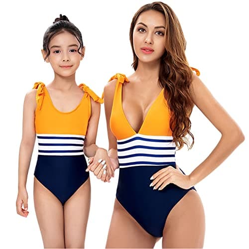 IMEKIS Mommy and Me Matching Family Swimsuits for Summer Beachwear