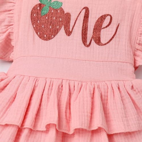 Berry Melon First Birthday Romper Headband Set for Baby Girl