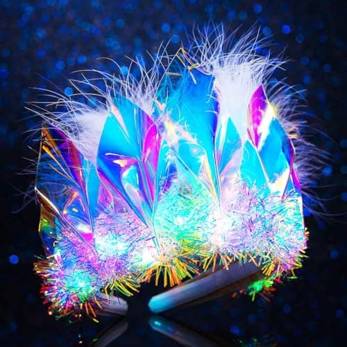 Glowing Crown and Tiara Headpiece with LED Feathers for Women