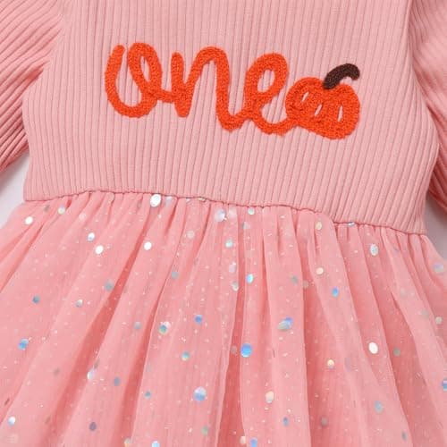 IMEKIS Baby Girl Fall Pumpkin Winter Snowflake Romper Sparkle Dress Headband