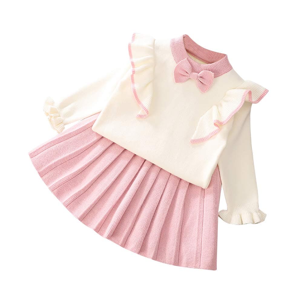Toddler Girls Knitted Sweater and Skirt Set