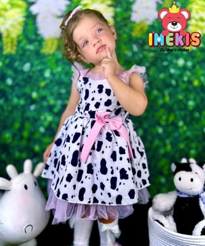 IMEKIS Toddler Girls Strawberry Floral Tulle Birthday Dress Summer Party