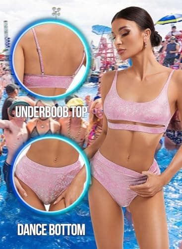 Ella Lust Metallic Holographic Swimsuit for Womenedm Rave Outfits