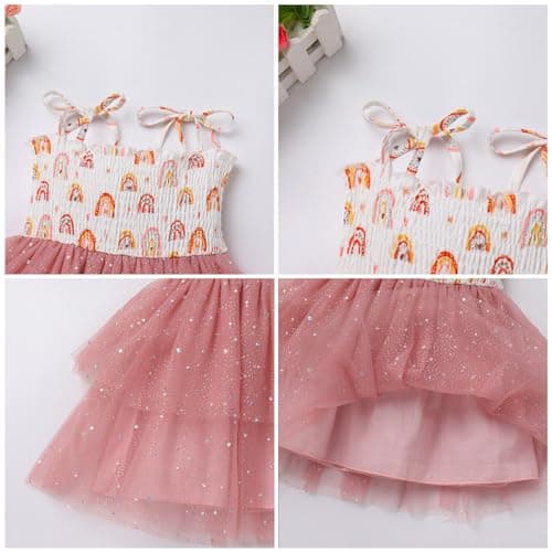 IMEKIS Toddler Girl Boho Birthday Dress & Headband Set for Party Photos