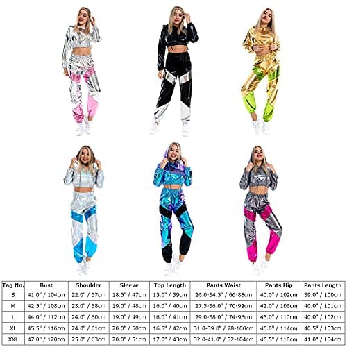 Metallic Hoodie and Sweatpants Set for Women by OBEEII