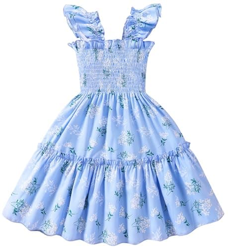 Retsugo Flutter Sleeve Birthday Party Dress for Girls 1-8 Years