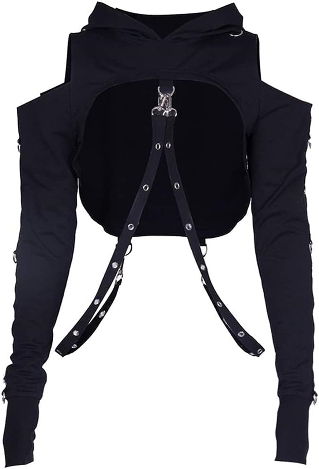 Gothic Crop Top Hoodie for Women