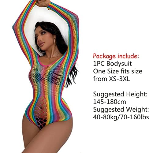 Rainbow Rave Outfit Fishnet Dress - Women's Music Festival Costume