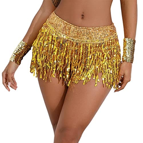 Sequins Tassel Skirts Shorts for Women - Rave Party Booty Dance Music Festival Costume