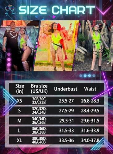EVELUST Neon Bodysuit & Jumpsuit for EDC Festival Women