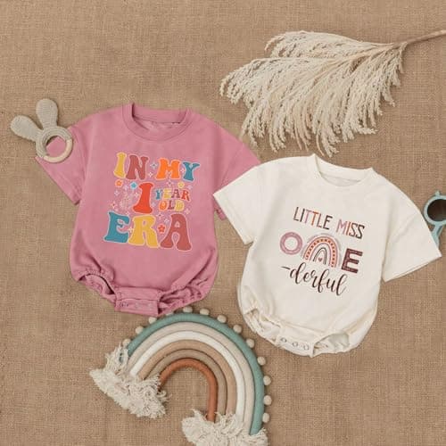 My One Year Old Girl's Birthday Romper Outfit